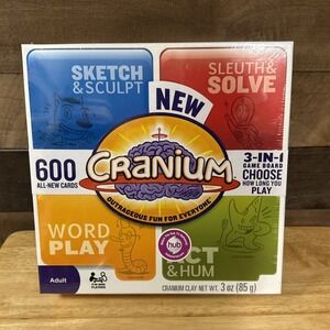New Cranium 3 In 1 Board Game 600 New Cards 4+ Adult Players, Fun Family Game